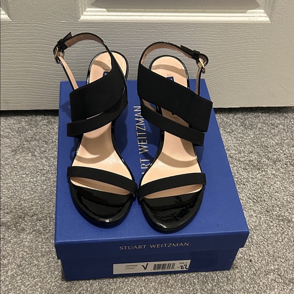 Stuart Weitzman Black Strappy Sandals - Picture 1 of 7